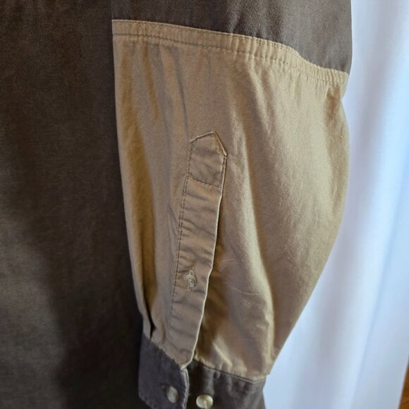 REDHEAD MENS 90S VINTAGE OUTDOOR 100% COTTON SHIRT BROWN TAN LONG SLEEVE MEDIUM - Picture 6 of 11